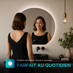 Miroir LED Design coupé 54x60 cm
