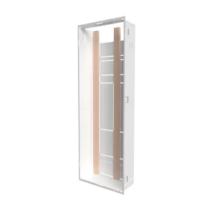 Bac d&rsquo;encastrement pour GTL – Acier blanc – 1 travée 18 modules – H. utile 975 mm – Réf. BTM516BL