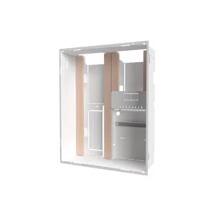 Bac d&rsquo;encastrement pour GTL – Acier blanc – 2 travées 13 modules – H. utile 646 mm – Réf. BTT20CBL