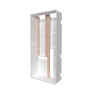 Bac d&rsquo;encastrement pour GTL – Acier blanc – 2 travées 13 modules – H. utile 1107 mm – Réf. BTT50BL