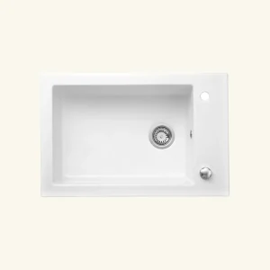 Évier céramique blanc GASPARD 1 bac 760x500 mm