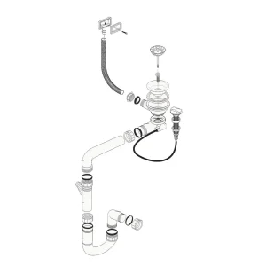 Vidage automatique 1 bac CUIPD093 pour évier inox - Siphon gain de place