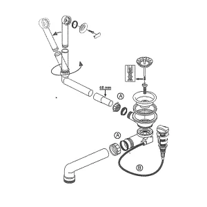 Vidage automatique 1 bac CUIPD254 pour évier Villeroy & Boch ARCHITECTURA - Siphon gain de place