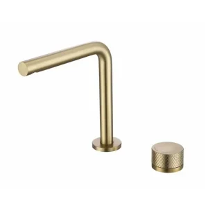 Mitigeur lavabo 2 trous, 2 hauteurs or brossé NEO