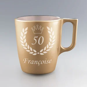 Mug Luminarc en Verre 25 cl à Personnaliser - Anniversaire Lauriers