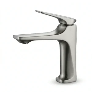 Robinet lavabo moderne gris métal 16cm IROX
