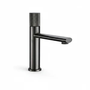 Robinet mitigeur lavabo gris métallisé MOLETO, 2 tailles